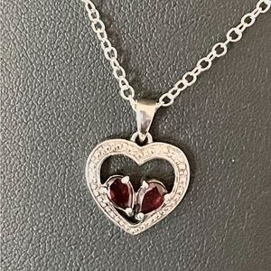Garnet heart necklace